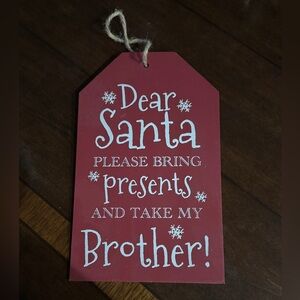 Red Holiday Wooden Sign/Tag